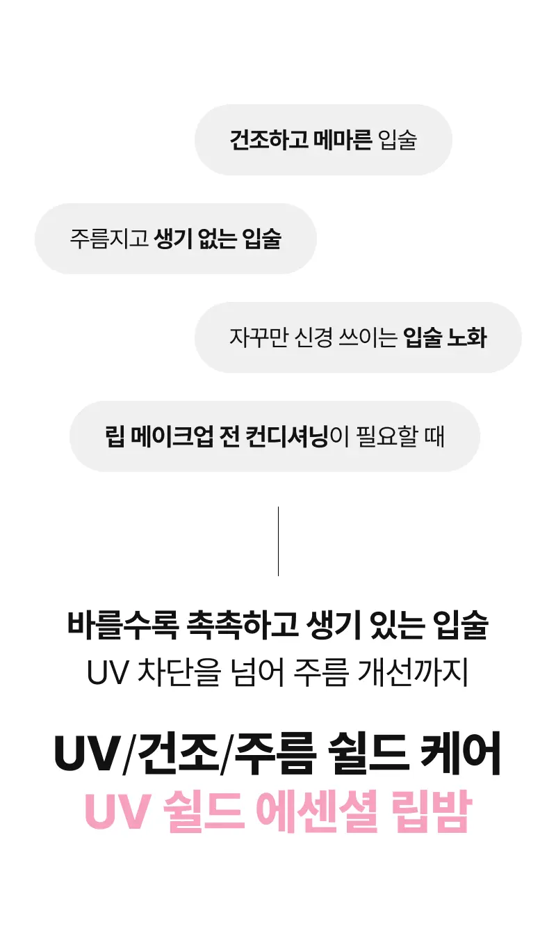 건조하고 메마른 입술, 주름지고 생기 없는 입술, 자꾸만 신경 쓰이는 입술 노화, 립 메이크업 전 컨디셔닝이 필요할 때