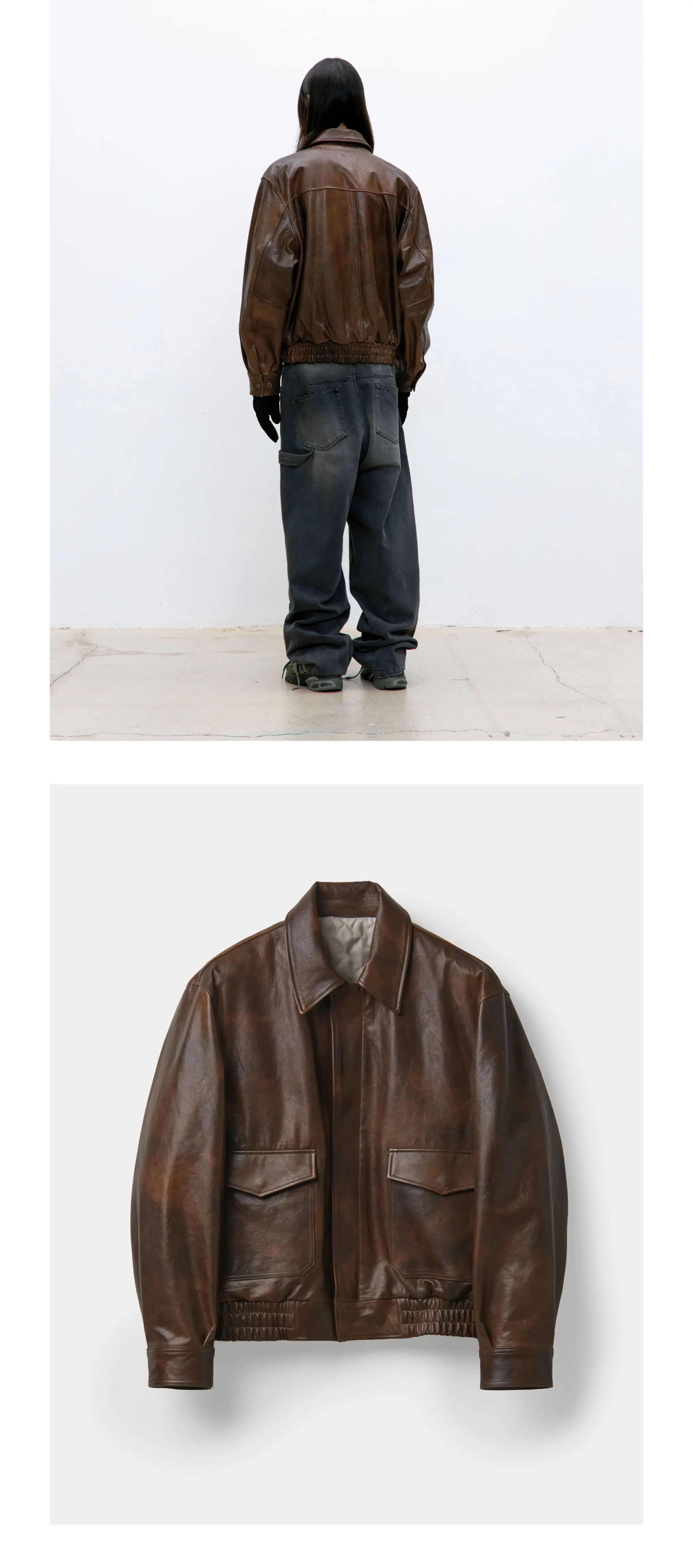 MUSINSA | COOR Vegetable Leather A-2 Jacket (Brown)
