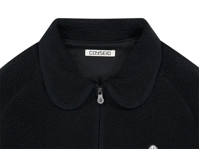 MUSINSA公式 | COYSEIO ROUND COLLAR FLEECE JACKET BLACK