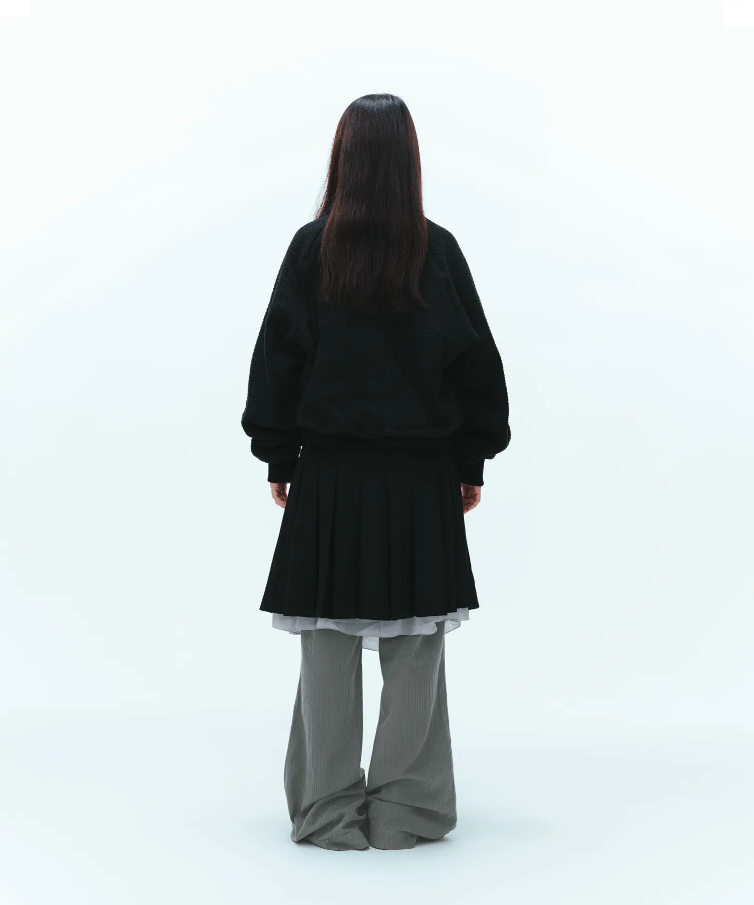 MUSINSA公式 | COYSEIO ROUND COLLAR FLEECE JACKET BLACK