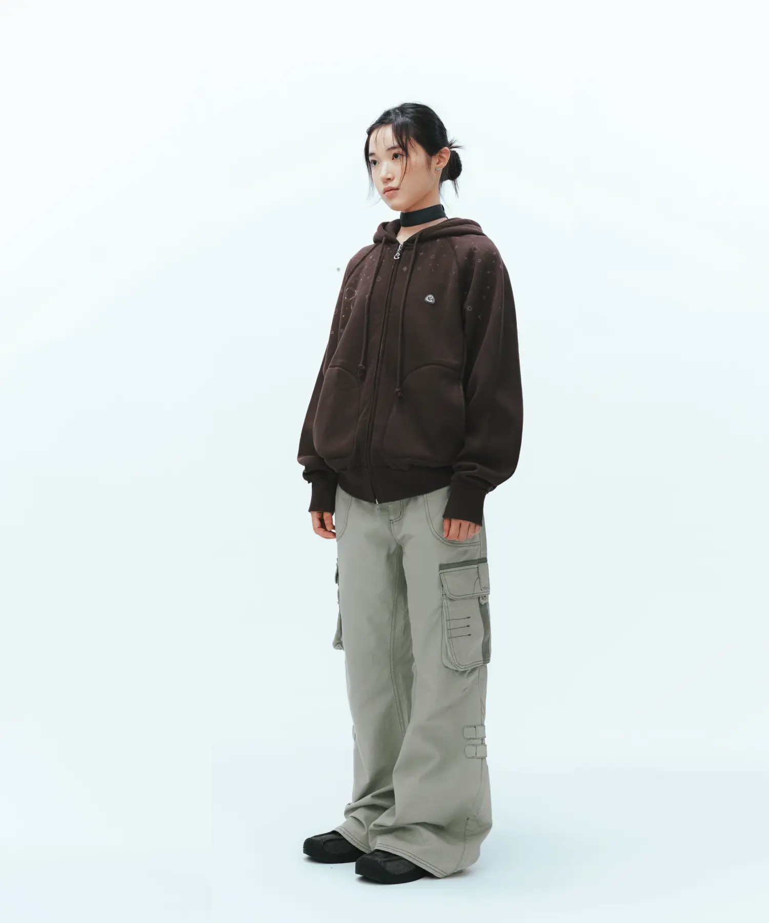 MUSINSA公式 | COYSEIO TWINKLE HOOD ZIP-UP DARK BROWN