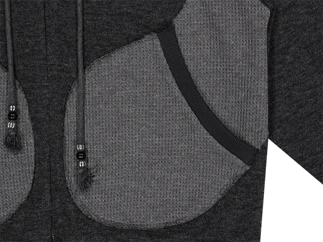 MUSINSA公式 | COYSEIO EARMUFFS HOOD ZIP-UP CHARCOAL