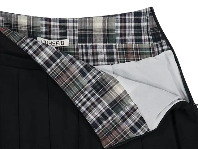 MUSINSA公式 | COYSEIO DOUBLE WAISTED PLEATS SKIRT BLACK