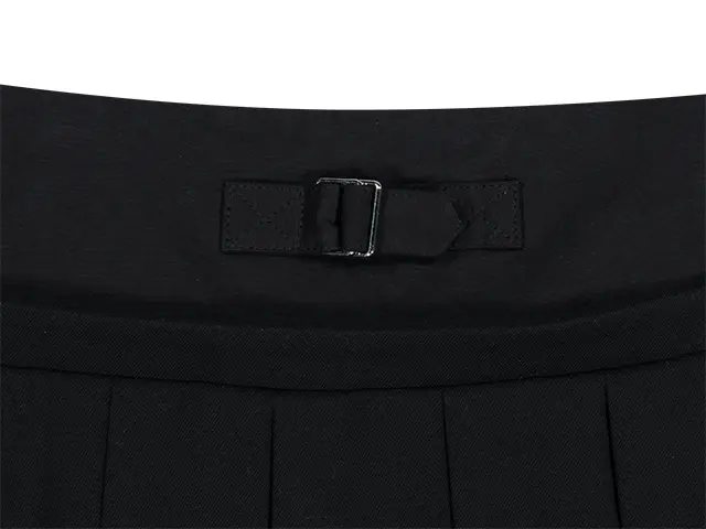 MUSINSA公式 | COYSEIO DOUBLE WAISTED PLEATS SKIRT BLACK