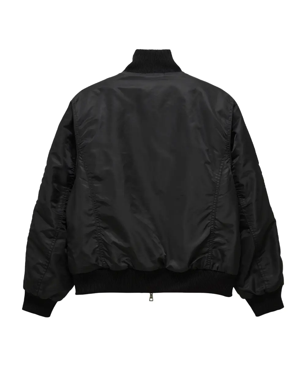 MUSINSA公式 | DANDEL DD cropped studded MA-1 jacket (BLACK)