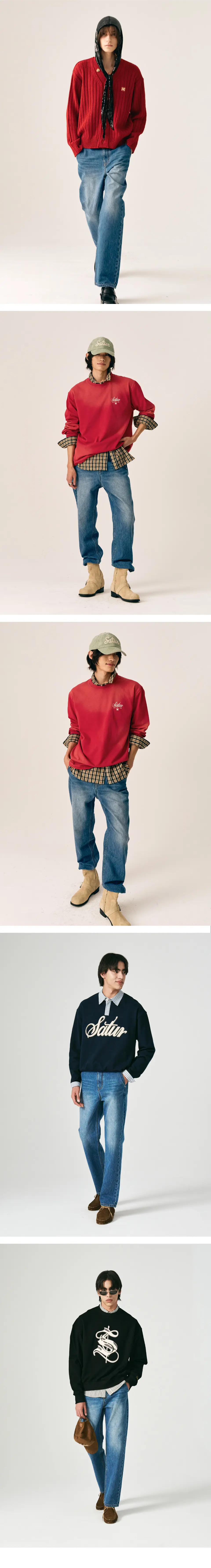MUSINSA | SATUR Formal straight denim pants mid blue