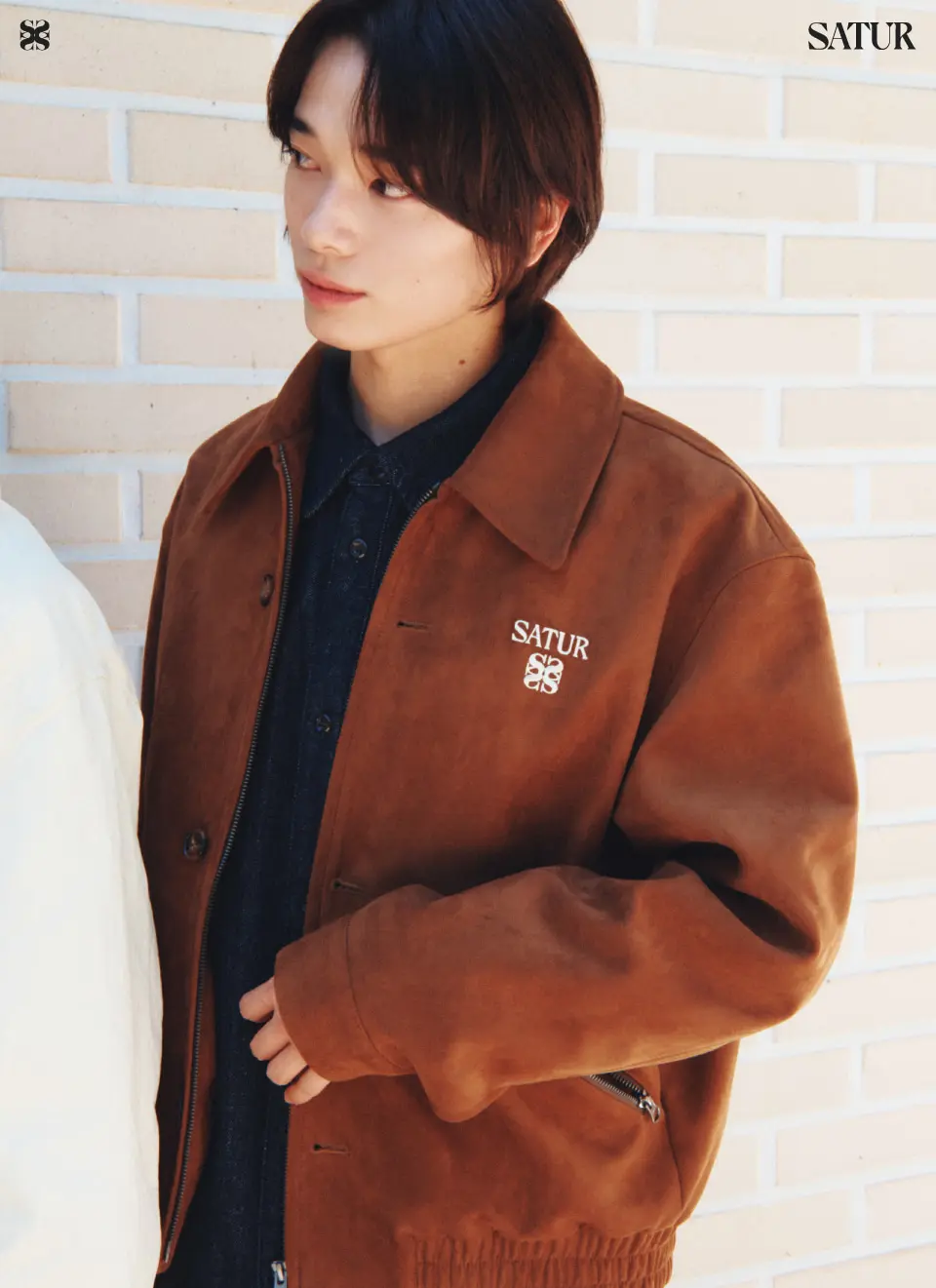 MUSINSA | SATUR Theo Fox Suede Short Jacket Camel Brown