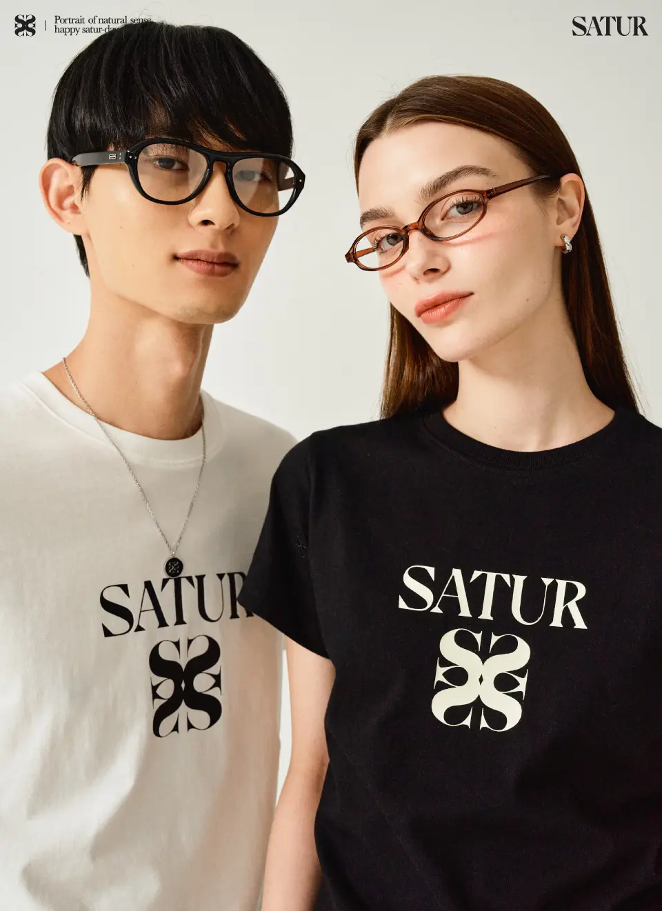 MUSINSA公式 | SATUR クラシックロゴ半袖Tシャツクラシックブラック