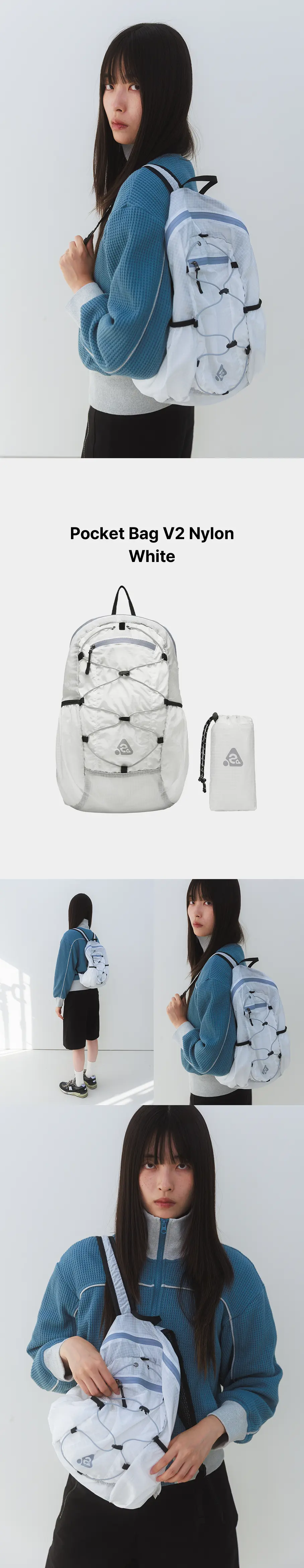 MUSINSA公式 | HEISAN 超軽量コンパクトポケットバッグV2ナイロンホワイト