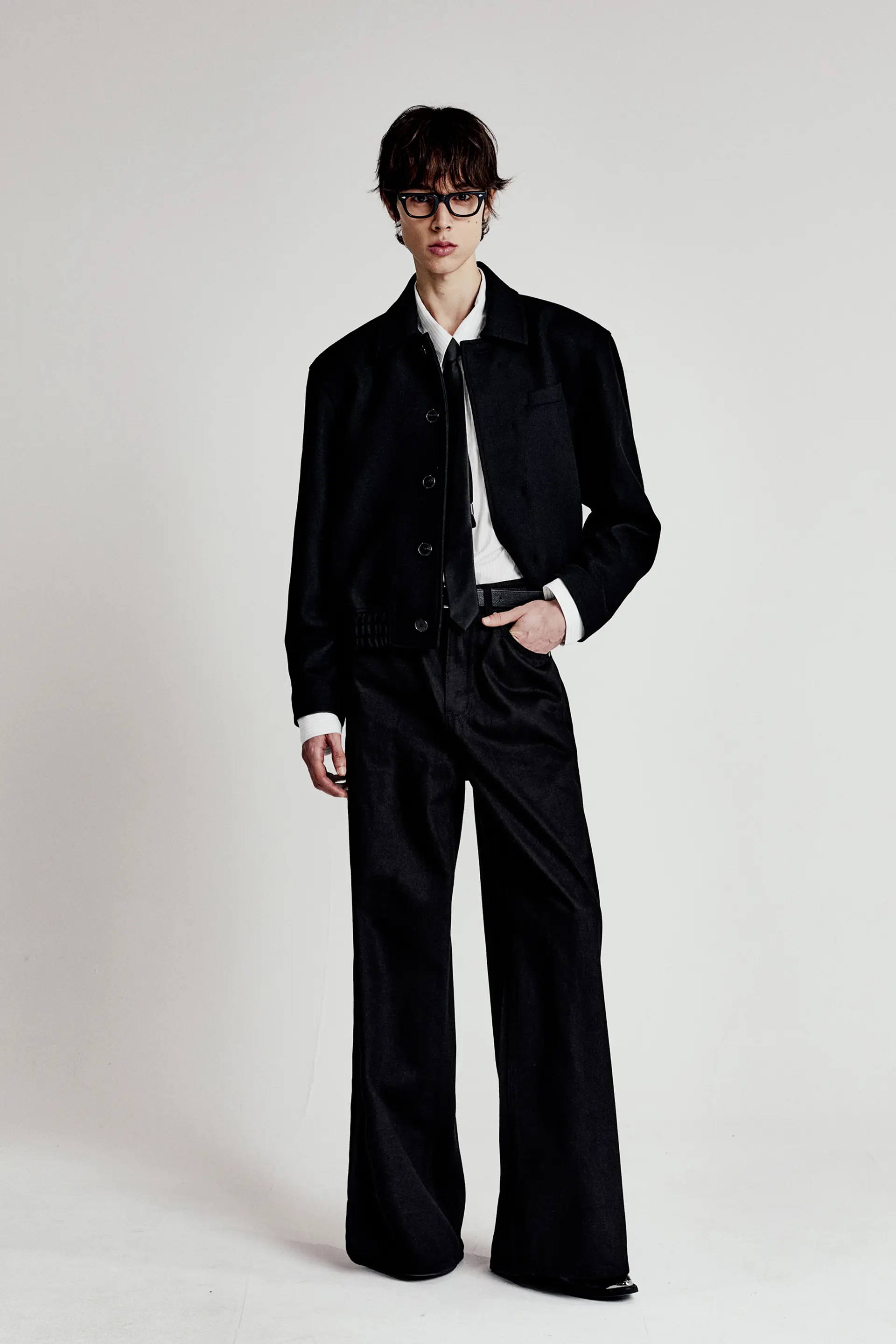 MUSINSA | LMOOD Samurai Wide Denim Pure Black