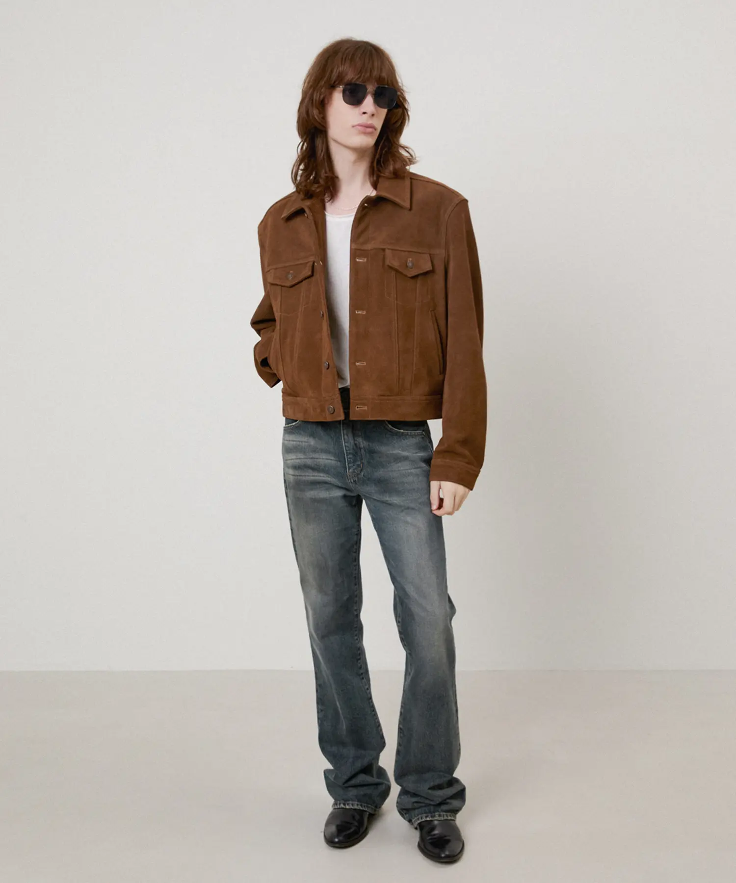 Aquascutum スエードジャケット 本革 羊革 ライナー脱着可 ブラウン MUSINSA公式 | LMOOD ベルクカウスエードトラッカージャケットキャメル