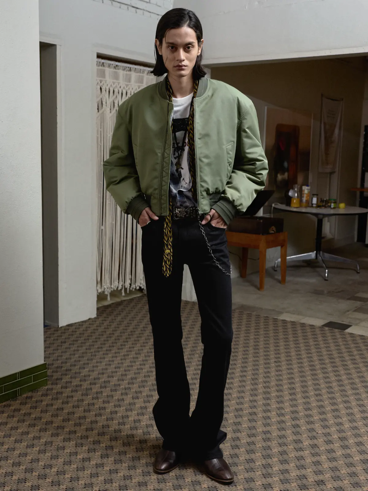 LMOOD blouson jacket 韓国ブランド 44サイズ MUSINSA | LMOOD Bear Nylon MA-1 Bomber Jacket Khaki