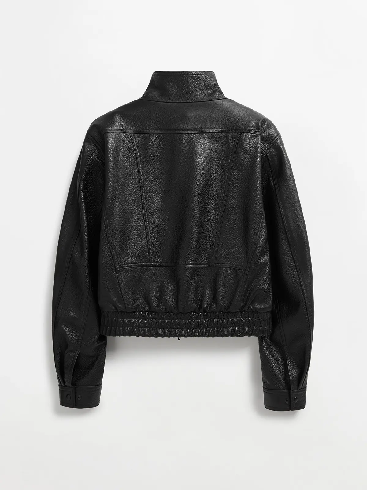 MUSINSA | LMOOD Saint Lambskin Leather Bomber Jacket Black