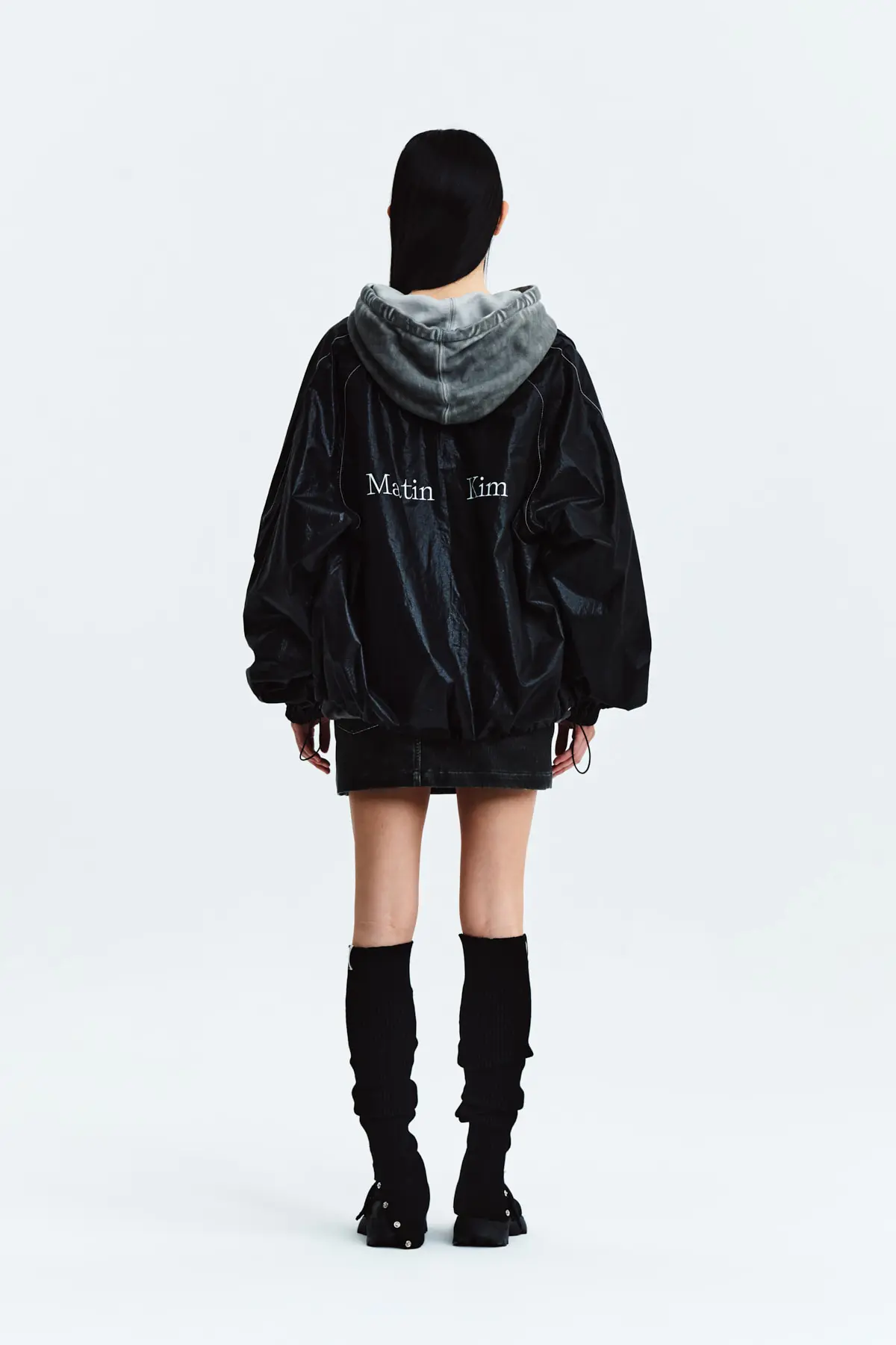 MUSINSA | MATIN KIM MATIN KIM LOGO COATING JUMPER IN BLACK