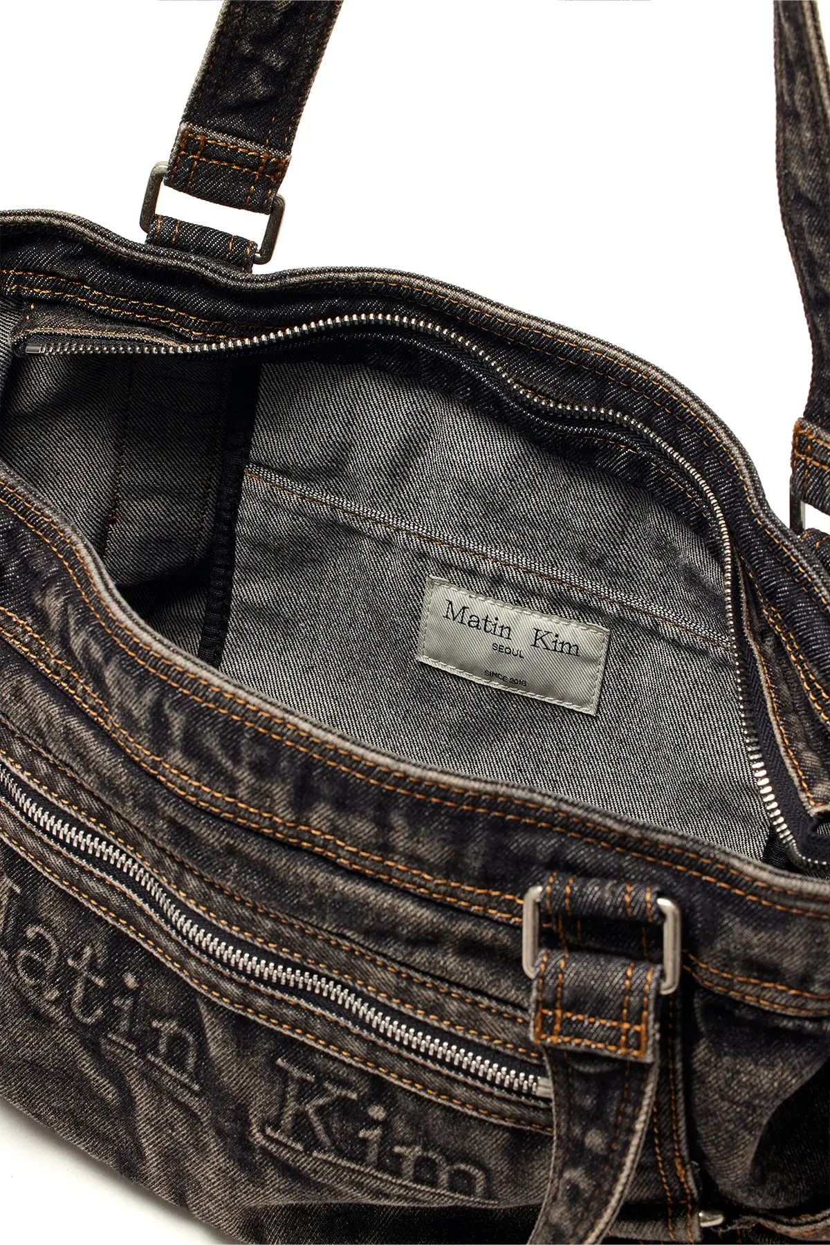 MUSINSA公式 | MATIN KIM MATIN WASHED DENIM SQUARE BAG IN BLACK