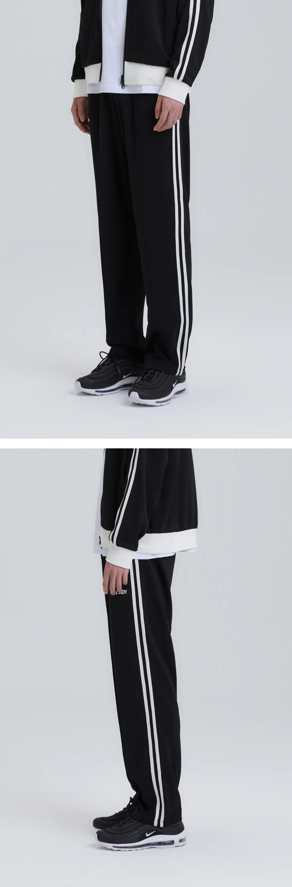 MUSINSA | NDY (nerdy) Classic NY Track Pants (Black/Dark Green