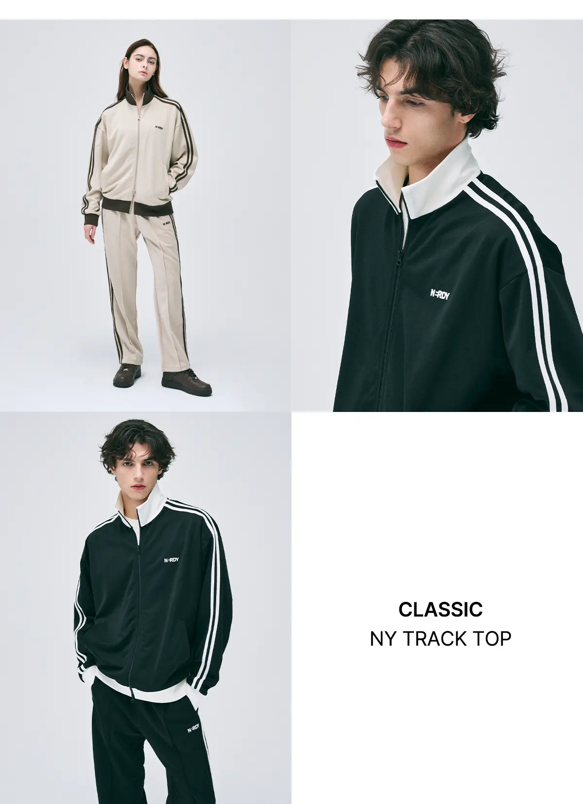 MUSINSA | NDY (nerdy) Classic NY Track Top (Cream/Pale Blue/Black)