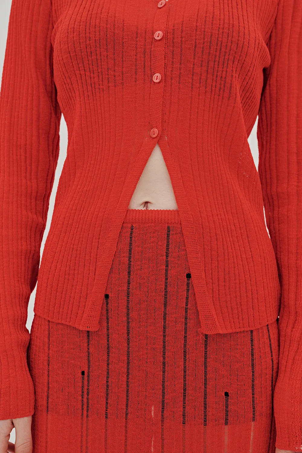 Boxy wool pullover - red orange