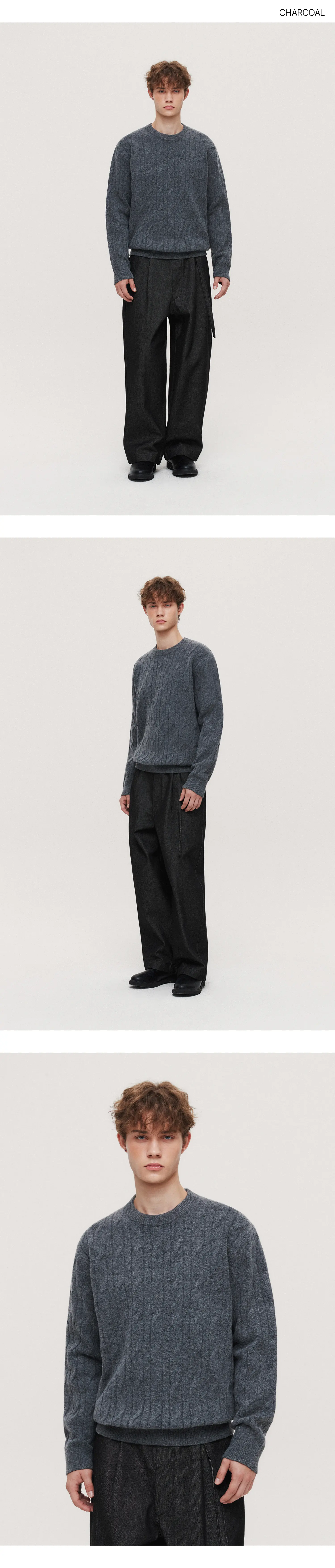 MUSINSA | SUARE Cable Crewneck Knit Sweater - 9 COLOR