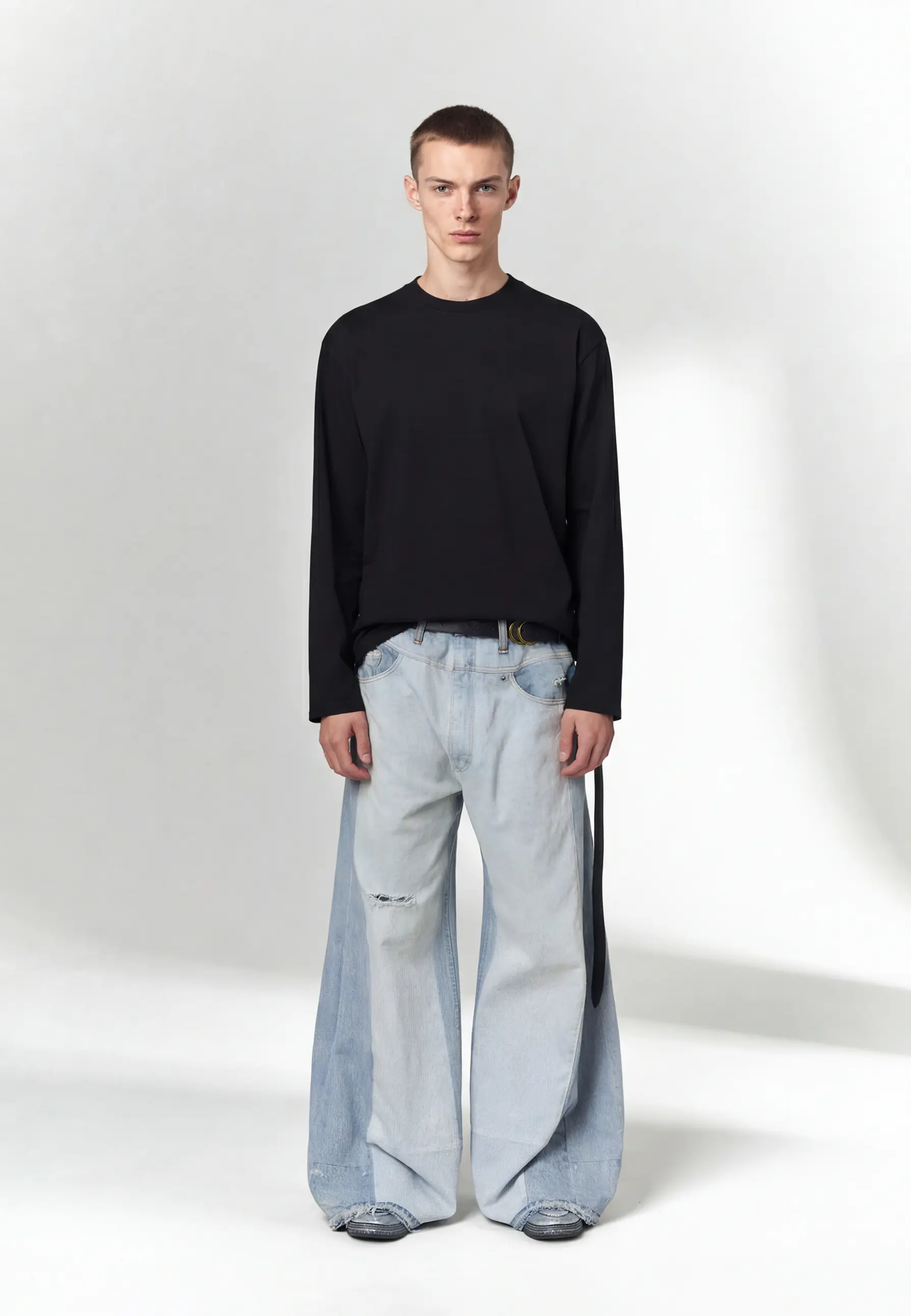 MUSINSA | THESTORI [8oz] Simple Heavy Long Sleeve Tee (Black)