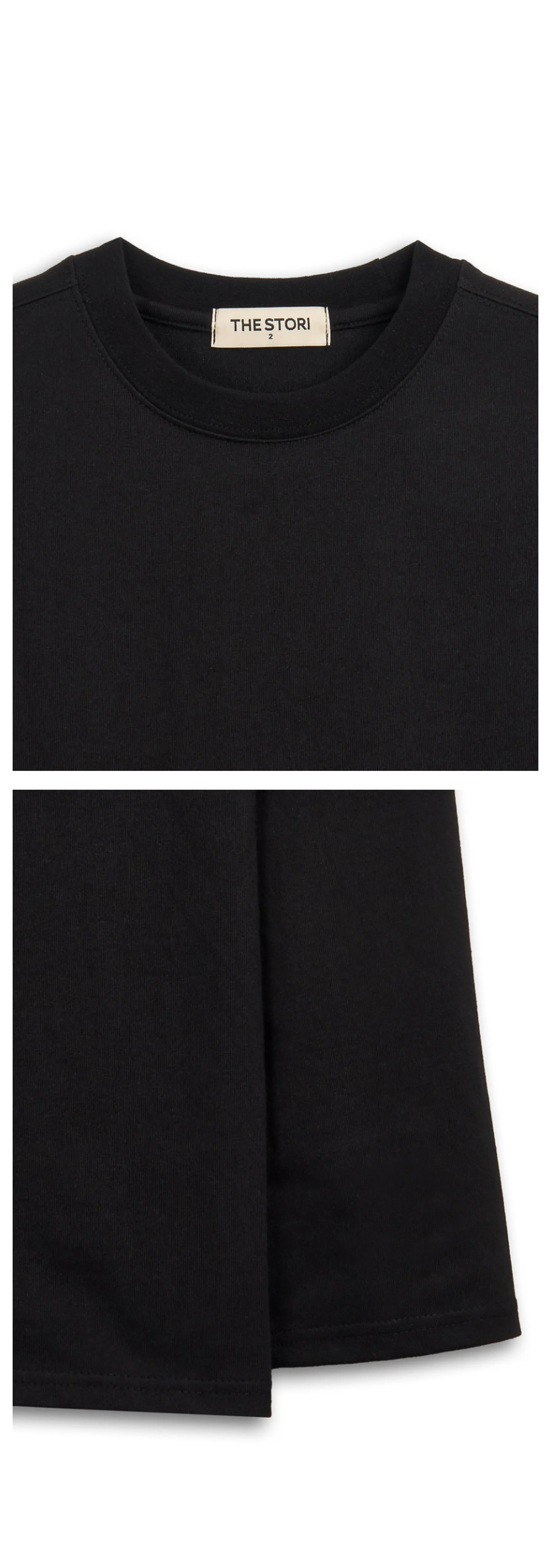 MUSINSA | THESTORI [8oz] Simple Heavy Long Sleeve Tee (Black)